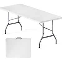 Wiltec – Table de camping pliante 180 x 75 x 74 cm – En plastique PE-HD et acier – Légère 11 kg – Pliable pour extérieur, BBQ, pique-nique