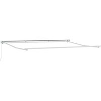 vidaXL Manual Retractable Awning Orange, Grey, Blue and White