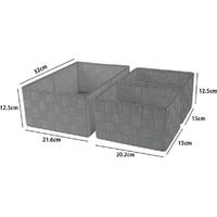 YMYNY Lot de 3 paniers de rangement rectangulaires en tissu pour salle de bain, gris 69827 -