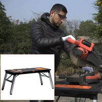 Mobil Werkbank Klappbar Werktisch 7 in 1 Multifunktions Arbeitstisch Rollbrett Handkarren Sägebock Tischbeine Höhenverstellbar Arbeitsbühne Arbeitsplattform und Rollbrett Multifunktionstool