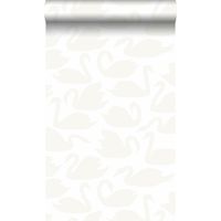 papier peint cygnes blanc brillant - Origin Wallcoverings