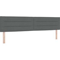 vidaXL Tête de lit Gris foncé tissu