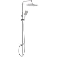 Colonna doccia con funzione singola soffione rettangolare finitura cromo - Tubo