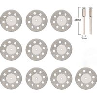 Disques diamant , Disque , Lot De 10 Disques De Coupe Diamant 30 Mm 8 Trous, Disques diamant Avec 2 Mandrins, Mini Disques à Tronçonner Découpe Pour Outils Rotatifs