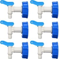 Lot De 6 Robinet Doseur, Robinet D'Écoulement Avec Filetage, Robinet De Vidange Bidon Pour Bidon De 15 À 60 Litres, Étanche Robinet Verseur Pour Essence Camping Jardin Eau Chaude Cuisine Eau