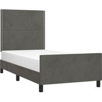 Estructura de cama sin colchón terciopelo gris oscuro 100x200cm vidaXL