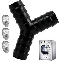 2 Way Y Splitter for Pipes, Dishwasher and Washing Machine Connection Accessory with Three Clamps, Heat and Chemical Resistant