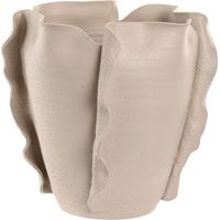 Jarron Ceramica 33X33X32 Organico Artesanal Blanco