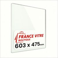 603 x 475 x 4 mm - Vitre de cheminée pour insert et poêle à bois - verre de rechange - France Vitre - jusqu'à 800°C - 475 x 603 x 4 mm