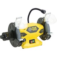 Fartools – Touret à meuler 550W – 2 meules Ø200mm A36/A60 – Vitesse 2950 tr/min – Éclairage LED intégré – Corps en aluminium