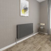 600x1020mm Anthracite Double Flat Panel Radiator Horizontal Modern Central Heating Radiators