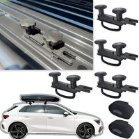 4 PCS Universal Stainless Steel Roof Box U-Bolt Clamps Rooftop Cargo Carrier Rack Bolts Car Van mounting Accessories U-Bracket Clips with 8 Lock Nuts 2 Strap Kit for Most Cars