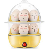 Cuiseur à œufs, cuiseur à œufs électrique rapide 350 W, cuiseur à œufs vapeur, cuiseur à œufs avec arrêt automatique, cuiseur à œufs double couche pour 14 œufs, fonction lait chaud, chauffe-plats.