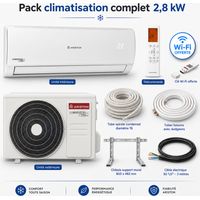 Ariston Group – Climatiseur monosplit réversible 2,8 kW – Technologie Inverter – Pour pièces de 20 à 40 m² – Kit d'installation 3 m inclus