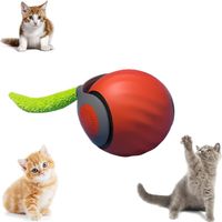 Balle De Jouet pour Chat à Déplacement Automatique, Balle Intelligente Rechargeable par USB, Réglage à Deux Vitesses,pour Chats De Tous âges Convient. (Orange)