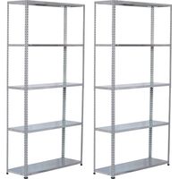 Pack 2 Estanterías Modulares Metálicas SteelSmart con 5 Baldas 20