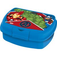 Marvel Sandwich Box blu per bambini in plastica Avengers Iron Man Hulk Captain America utile per portare la merenda fuori casa
