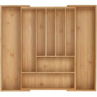 Range couverts en bambou organiseur de tiroir reglable
