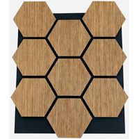 Paneles decorativos fonoabsorbentes hexagonales 12 piezas 62x76 cm