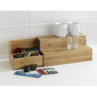 Scaletta in Bambo Scatola Estraibile Ambi Lati Porta Bustine Te' e Caffe' Cucina