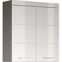 Mueble Alto de Baño AMANDA - 2 puertas - Ancho 73 x Profundidad 23 x Alto 77 cm - Blanco - TRENDTEAM