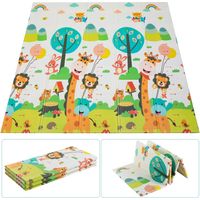TLGREEN Tapis de Jeux Bébé, 180 x 160 cm x 1 cm, Tapis sol Enfant, Pliable, Non Toxique, Tapis jeu Enfant Sans Odeur, Tapis sol Bebe en Mousse XPE, Antidérapant, Imperméable des Deux Côtés, Girafe
