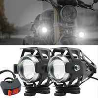 Moto phare lampe supplémentaire U5 moto avant antibrouillard projecteur LED moto 125W 3000LM moto Quad vélo