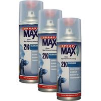 Lot de 3 bombes de vernis de finition - Automobile - Brillant - 2K Spray max - 400ml
