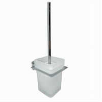 Porta Scopino Wc Scopettino Completo Vetro Satinato Fissaggio Parete Bagno Cubo 87220
