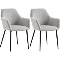 Sedie Soggiorno Nordiche Schienale Braccioli Ricurvi Seduta Imbottita Grigio 54x57x80 cm
