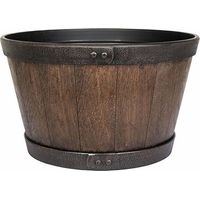 45cm Large Oban Whiskey Barrel - Plastic - L45 x W45 x H26 cm - Dark Oak