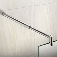 Aica Sanitaire – Barre de fixation extensible 700-1200mm – Aluminium chromé – Pince rotative 360° pour parois de douche – Installation facile