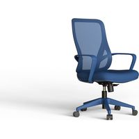 Fauteuil de bureau ergonomique pour usage domestique ou professionnel, pivotant, hauteur réglable. Modèle Selene, couleur bleu.