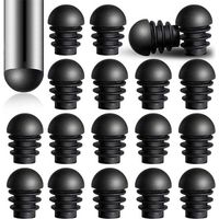 24 pezzi di tappi terminali rotondi con inserti per tubi in plastica da 16 mm di diametro esterno, tappi terminali per gambe di sedie, protezioni per tappi in plastica per tubi