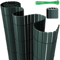 Wolketon Cañizo de PVC para jardín, balcón y terraza – Privacidad y protección contra el viento, estable y moderno Verde 90 x 1000cm