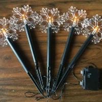 LED-Leuchtstäbe Schneeflocke, 5 Erdspieße mit je 1 Schneeflocke (11,8cm)