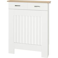 Copiermosifone a Doghe Antiribaltamento con Cassetto Legno Bianco 78x19x97 cm