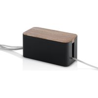 Scatola organizzacavi in ABS con coperchio effetto legno Earl - Nero