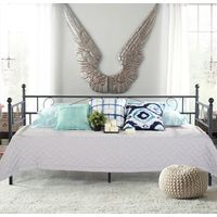 Eggree – Cadre de lit simple en métal 90x190 cm – Structure robuste – Tapis antidérapants – Idéal pour rangement sous le lit