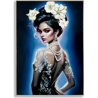 PAINTING ON CANVAS LACQUERED ISABEL WITH FRAME -B- CM 72X4X102