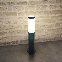 Arum Lighting – Borne de jardin avec détecteur de mouvement – Acier inoxydable IP44 – Hauteur 45cm – Culot E27 – Gris anthracite