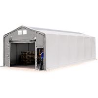 6x12m hangar TOOLPORT, PVC 850 N, H. 3m avec porte actionnée par traction et fenêtres dans le toit