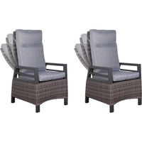 deVries 2x ""MONTANA"" Dining/Relax-Sessel Gartenstuhl 60 x 67 x 109 cm grau