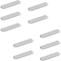 Emuca Lot von 10 Möbelgriffe Picanya, L198mm, 128mm Achsenabstand, Aluminium, matt eloxiert