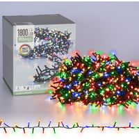 ECD Germany Guirlande Lumineuse LED, Cluster Multicolore de Noël, 36m, 1800 LED, Multifonction 8 Modes, avec Minuterie, Éclairage Intérieur/Extérieur, IP44, Décoration de Sapin 230V avec Connecteur