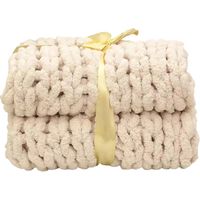 Dekorative Chenille-Strickdecke 50 x 50 cm – EINNENFFER – Dicke und weiche Strickdecke für Sofa, Sessel und Schlafzimmer