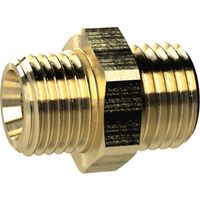 Riegler Doppelgewindenippel, M24x1,5 a., M24x1,5 a., SW 28, Messing