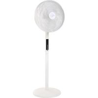 AIR-LIGHT RING - Standventilator & Luftzirkulator weiß Ø40cm 70W mit LED-Beleuchtungskrone
