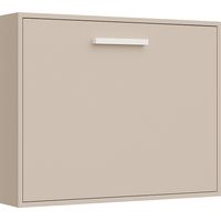Lit escamotable horizontal 80x180 - Optima-Coffrage Chocolat-Façade Vison 3D