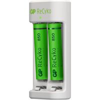 Cargador USB de batería GP Recyko E211 + 2 baterías recargables 1.5V Mini Stylus 850mAh